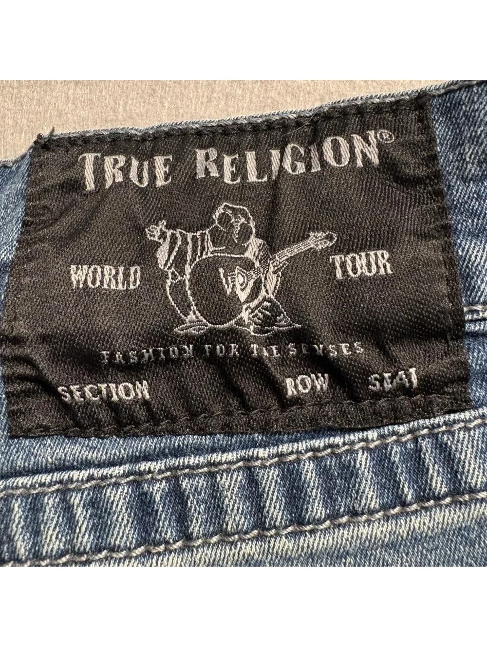 True Religion Rocco Relaxed Skinny Jeans Mens 40 Blue Denim Medium Wash